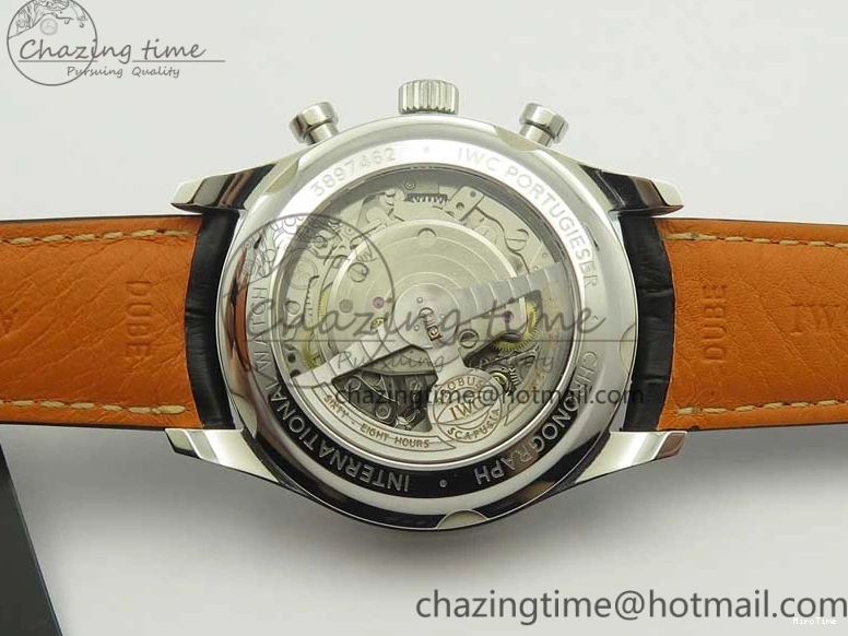 MIROTIME 0213 Portuguese Chrono SS ZF 1:1 Best Edition Gray Dial SS On Black Leather Strap A ZipUp 7215